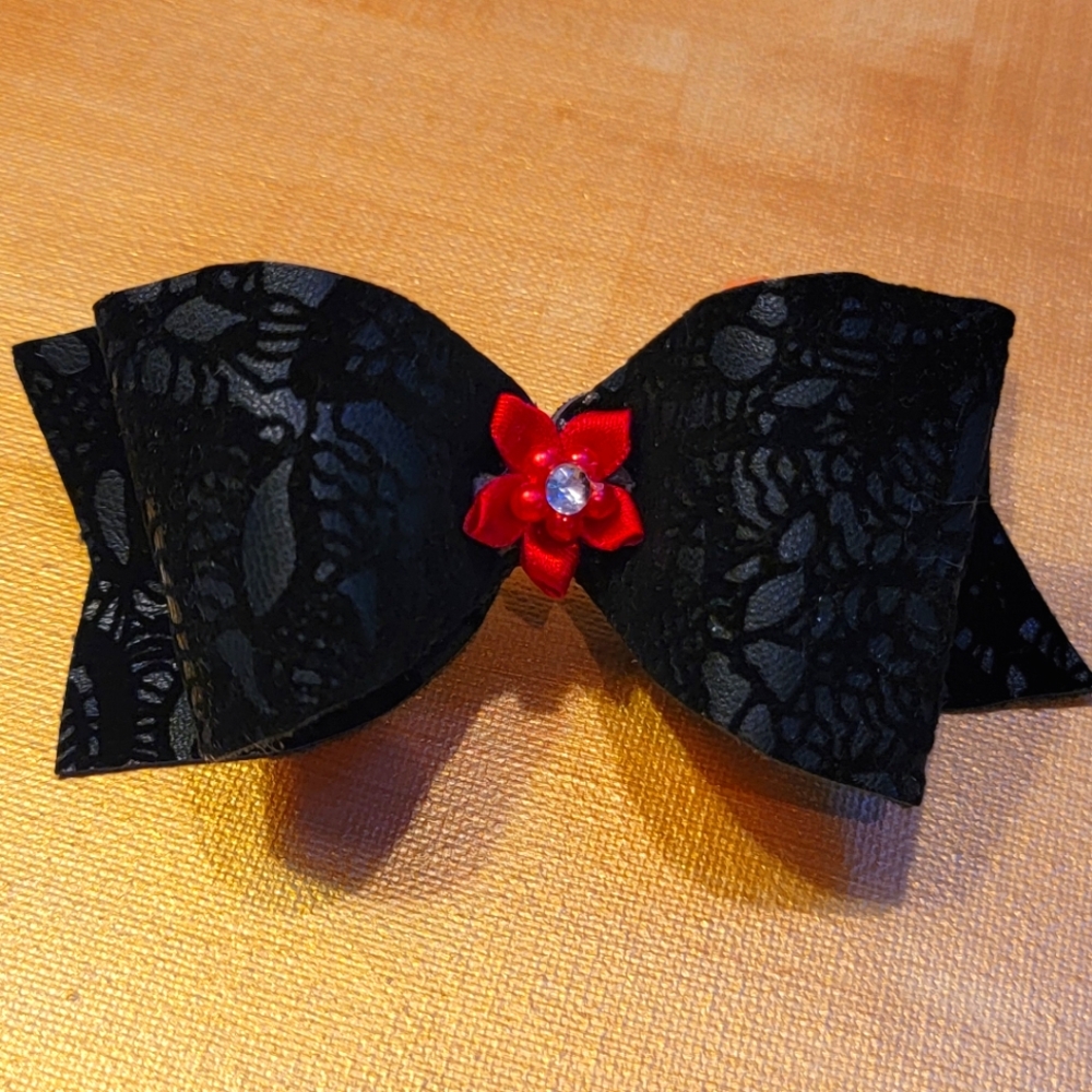 Brushed Leather Hairbow